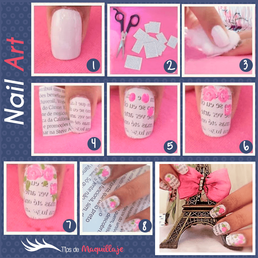 Cómo pintar las uñas con periódico