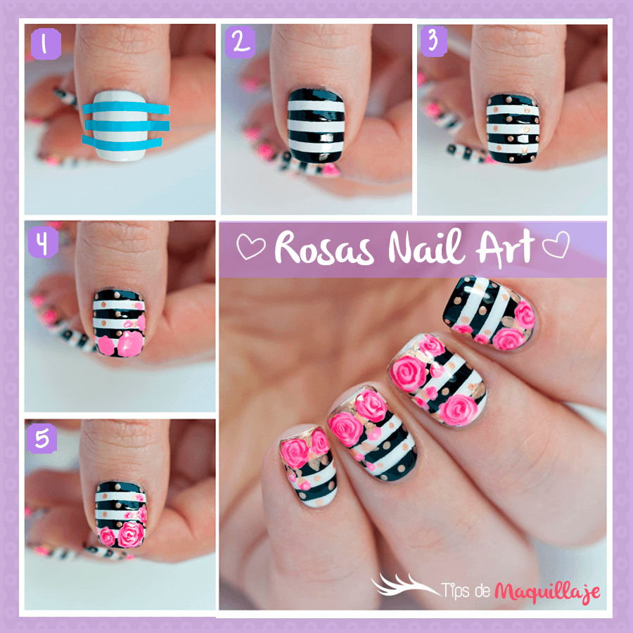 Rosas de uñas de San Valentín Arte Tutorial