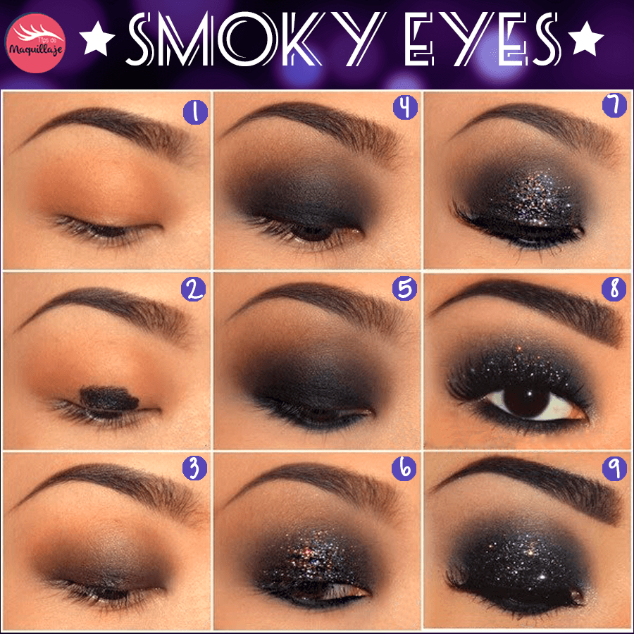 Maquillaje de Ojos Smokey Escarchado