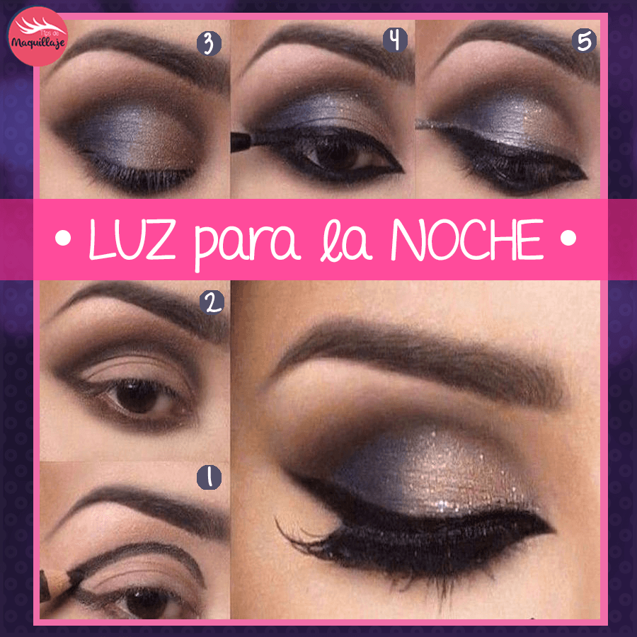 Maquillaje con glitter para la noche